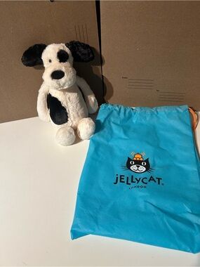 Jellycat Bashful Black & Cream Puppy